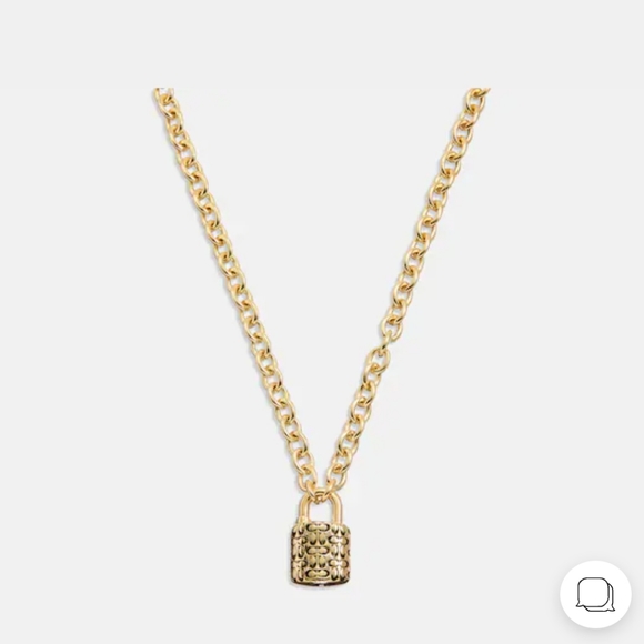 Quilted Padlock Chain Necklace - Picture 3 of 3